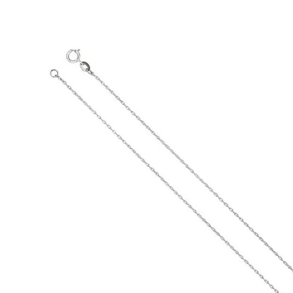 1mm Platinum Solid Loose Rope Chain Necklace, 24 Inch - Picture 1 of 4